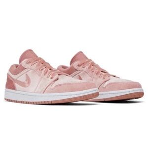 Nike Women's Air Jordan 1 low SE Blush Pink Velvet Sneakers